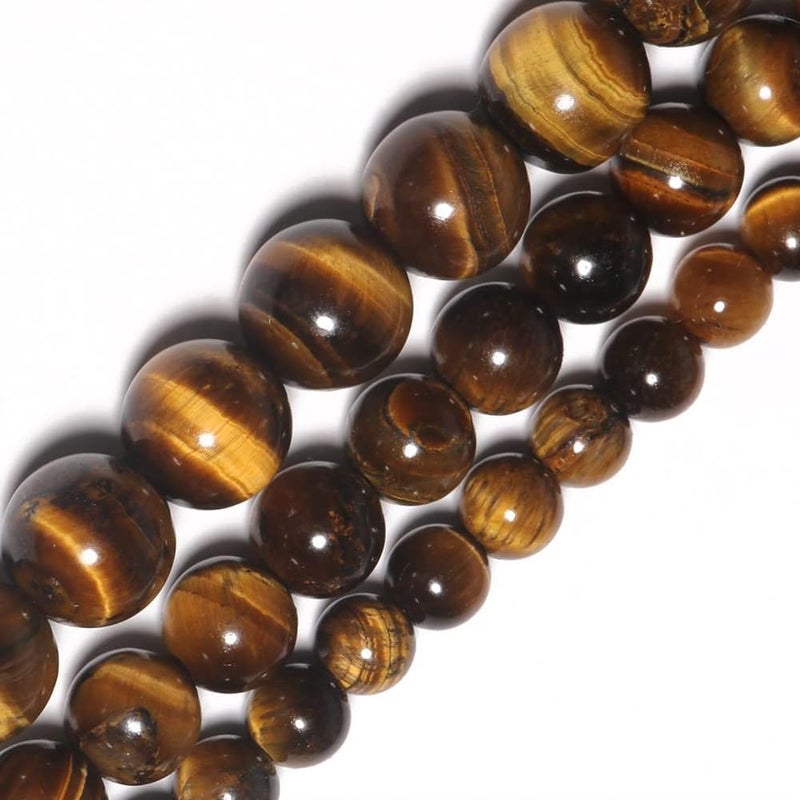 Yochus 45pcs Yellow Tiger Eye Beadsï¼Œ8mm Healing Power Natural Stone Round Loose Beads for Jewelry Making Earring Necklace DIY Crafts - Image 1